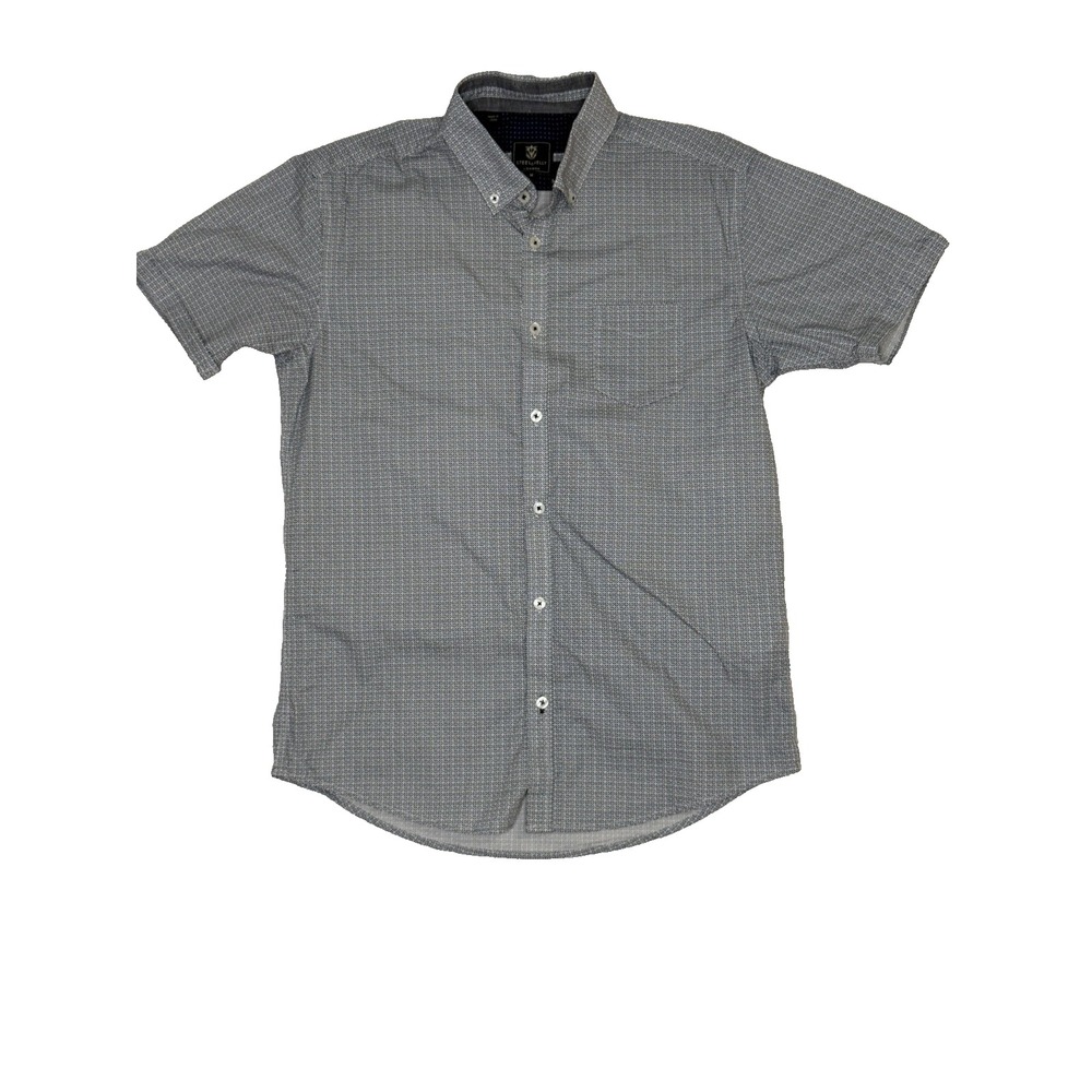 Steel & Jelly London Mens Short Sleeve Button Up Shirt Medium Gray Pattern
